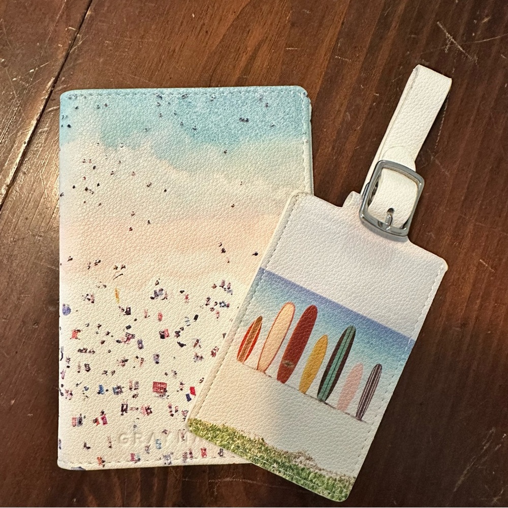 Gray Malin Beach Passport Holder and Luggage Tag Set